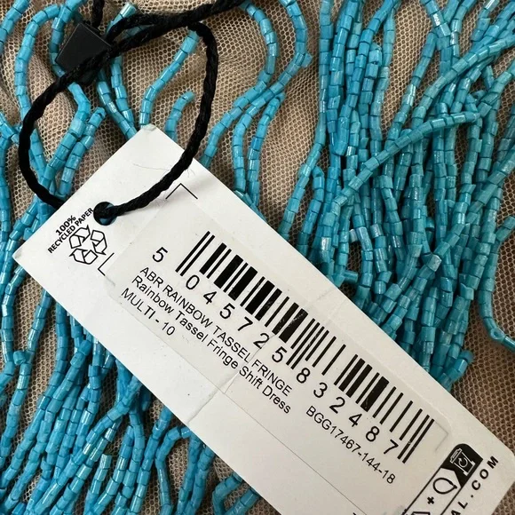 NWT Nasty Gal Rainbow Tassel Fringe Shift Dress - Picture 12 of 16